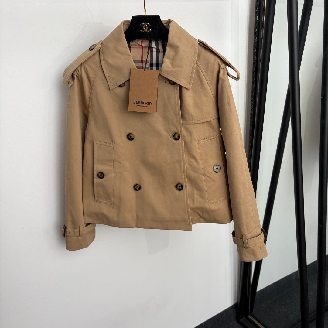 Cropped Gabardine Mayfair Trench Jacket