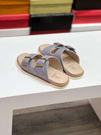 Suede Double Strap Sandals