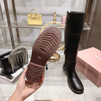 Leather Knee High Riding Boots