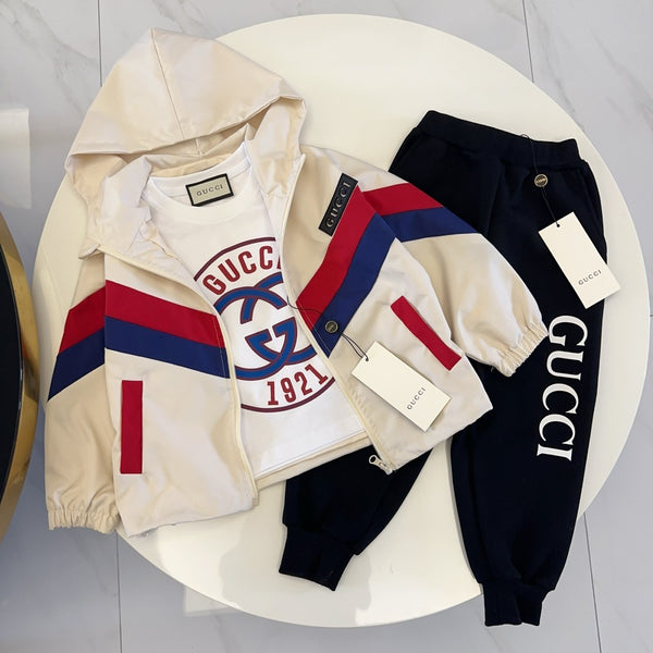 Hooded Jacket Tee Joggers Set