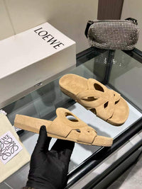 Paula's Ibiza Leather Monogram Ease Slides
