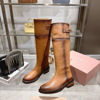 Leather Knee High Riding Boots