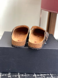 Monogram Suede Clogs