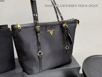 Tessuto Nylon and Saffiano Tote Bag