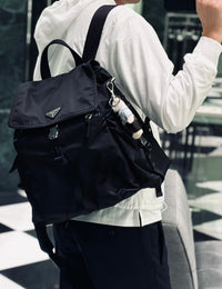 Explore Re-Nylon and Leather Backpack