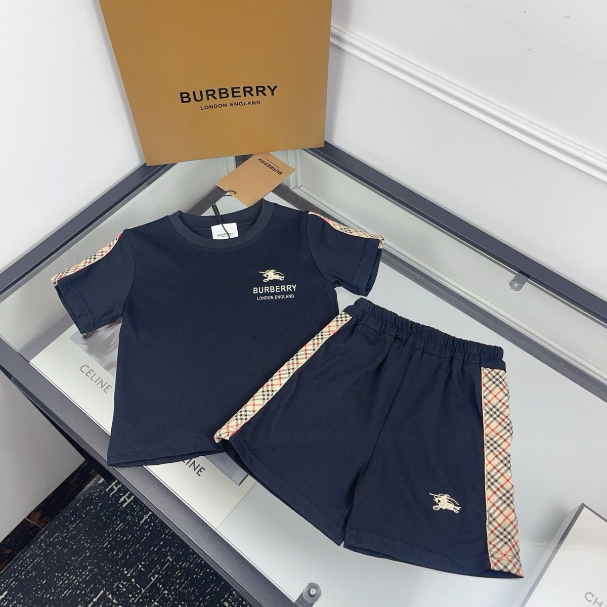 Check T-Shirt & Shorts Set