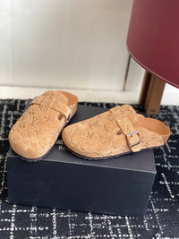 Monogram Suede Clogs