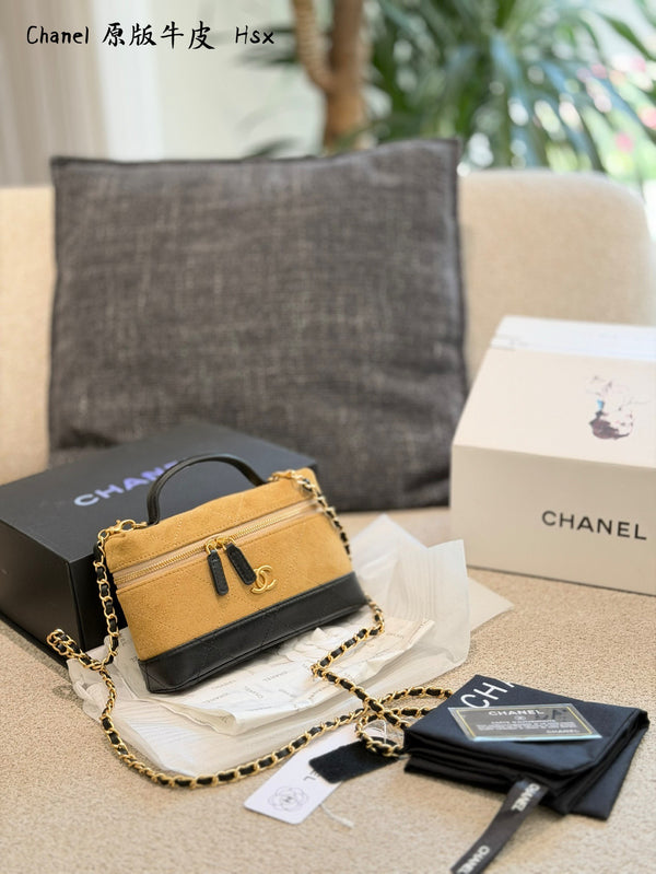 Suede Calfskin Vanity Bag