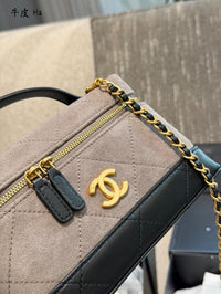 Suede Calfskin Vanity Bag