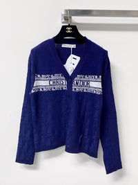 Oblique Jacquard Knit Cardigan