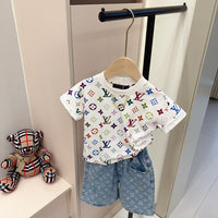 Multicolor Monogram Shorts Set