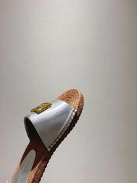 Nappa Leather Espadrille Sliders