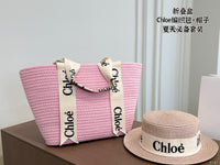 Woven Beach Tote Bag & Hat Set