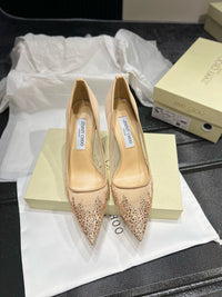 Love Embellished Mesh Pumps