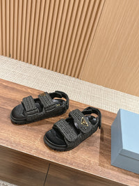 Logo-Plaque Crochet Sandals