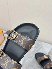 Double-Strap Monogram Slides