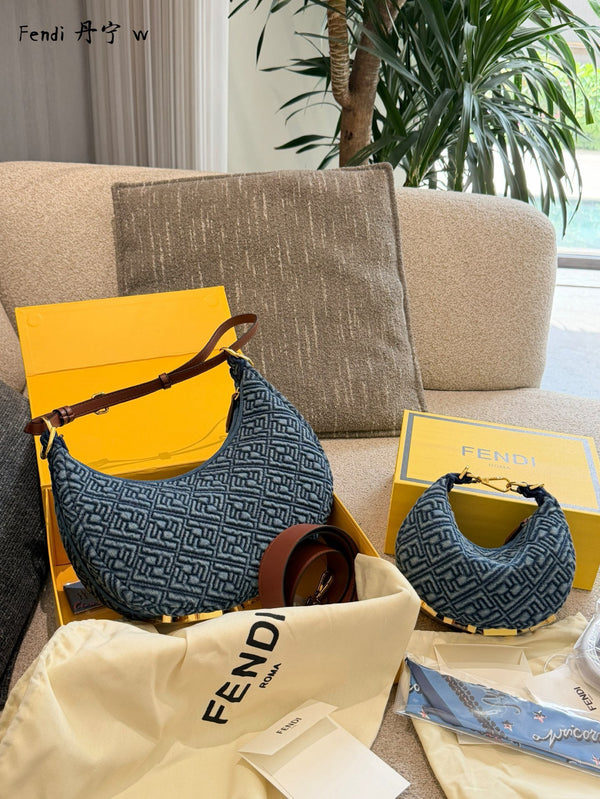 Denim Moon Bag