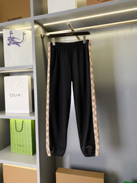 Check-Stripe Slim Sweatpants