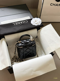 Mini Vanity Case with Top Handle  Lambskin