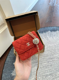 Velvet Mini Flap Bag