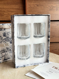 Maison Tumbler Cannage Transparent Crystal Glasses Set of 4