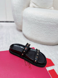 Garavani Rockstud Rope Flat Sandals