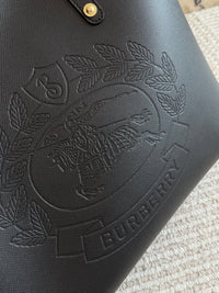 Embossed Crest Leather Tote