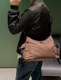 Explore Re-Nylon and Leather Shoulder Bag