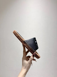 Nappa Leather Espadrille Sliders