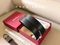 Double Gancini Reversible Leather Belt