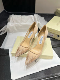 Love Embellished Mesh Pumps