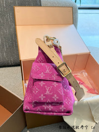 Monogram Denim Hobo Shoulder Bag