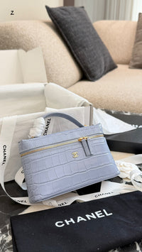 Crocodile Embossed Slim Vanity Case