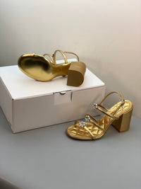 Pearl Flower Heel Sandals