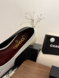 Two-Tone Leather Ballerina Flats