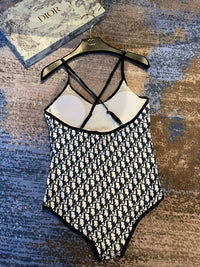 Oblique One-Piece Swimsuit