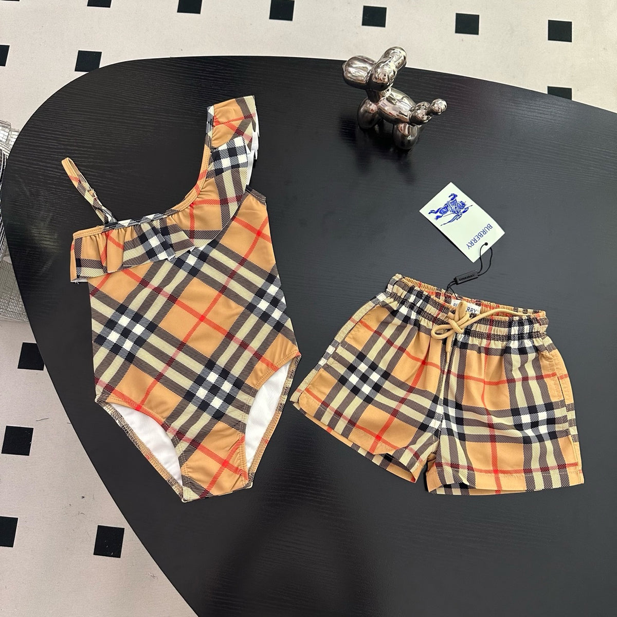 Vintage Check Swimsuit & Shorts