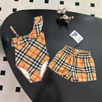 Vintage Check Swimsuit & Shorts