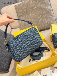 Denim Baguette Bag