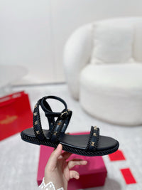 Garavani Rockstud Rope Flat Sandals