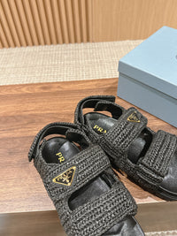 Logo-Plaque Crochet Sandals