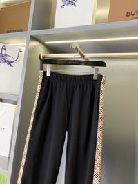 Check-Stripe Slim Sweatpants