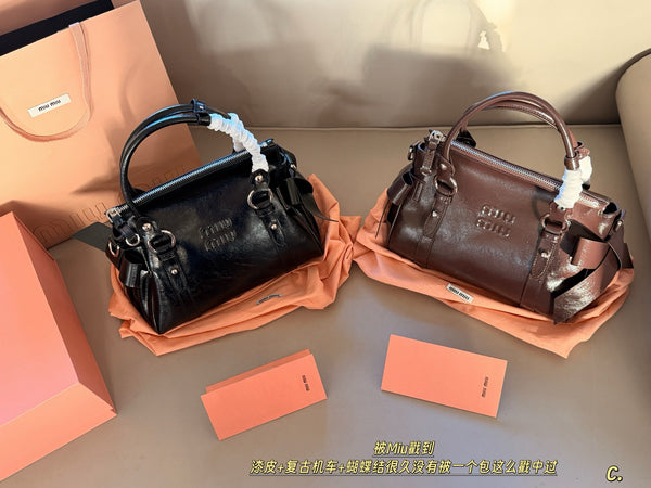 Beau Leather Top-Handle Bag