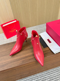 Rockstud Leather Ankle Boots