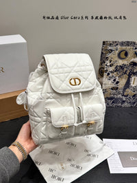 Caro Cannage Leather Backpack
