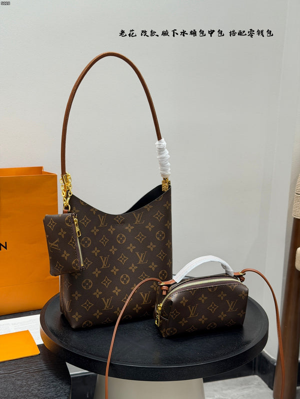 Monogram 3in1 Loop Hobo Bag Set