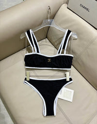 Contrast Trim Bikini Set