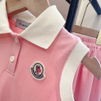 Pink Polo & Skirt Set