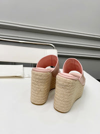 Leather Espadrille Wedges