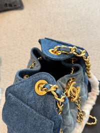 Washed Denim Hobo Bag
